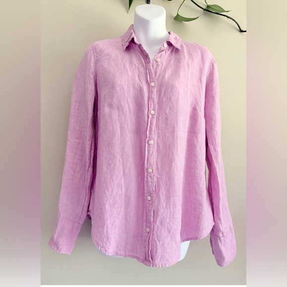 J. Crew Tops - J. Crew Baird McNutt Irish Linen Lavender Linen Button-Down Shirt Slim size 6